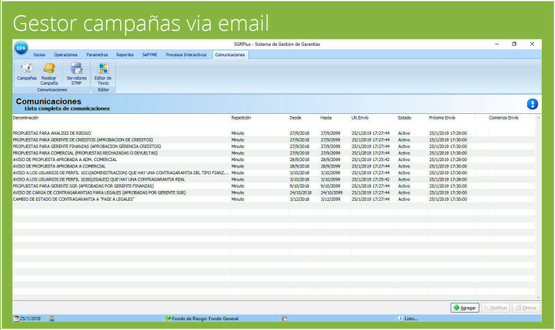 Gestor campañas via email